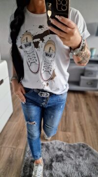 T shirt with roll-up sleeves Trampek
