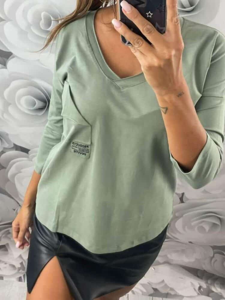 Basic blouses with pocket, 5 colours