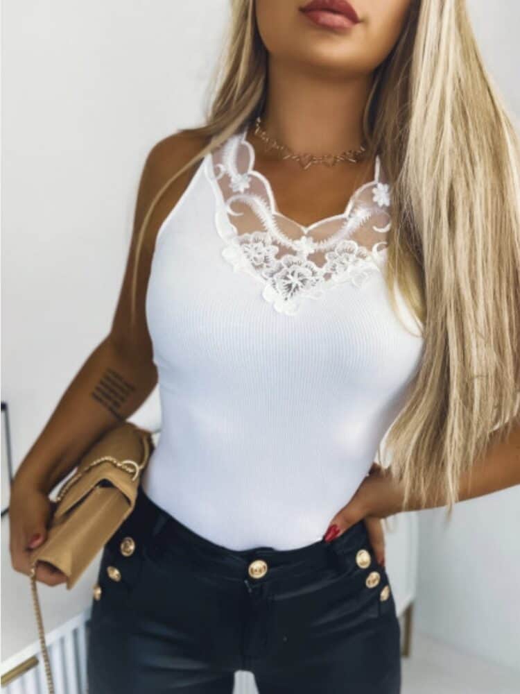 Delicate lace tops, white and black