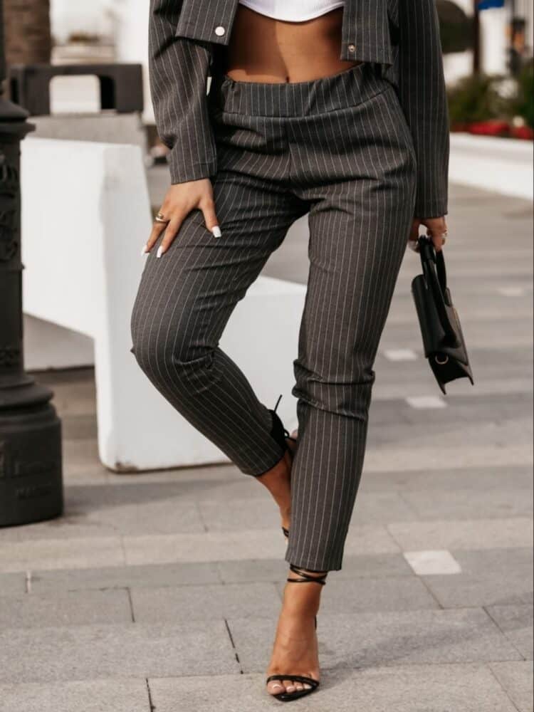 Striped sporty-elegant trousers