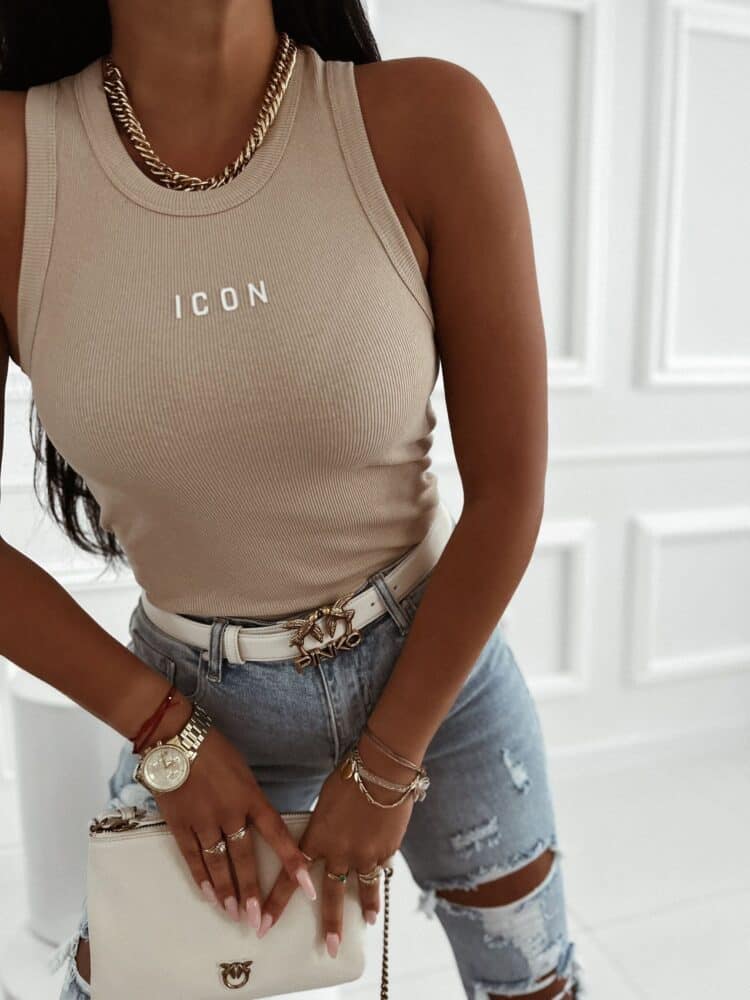 Icon cotton ribbed top