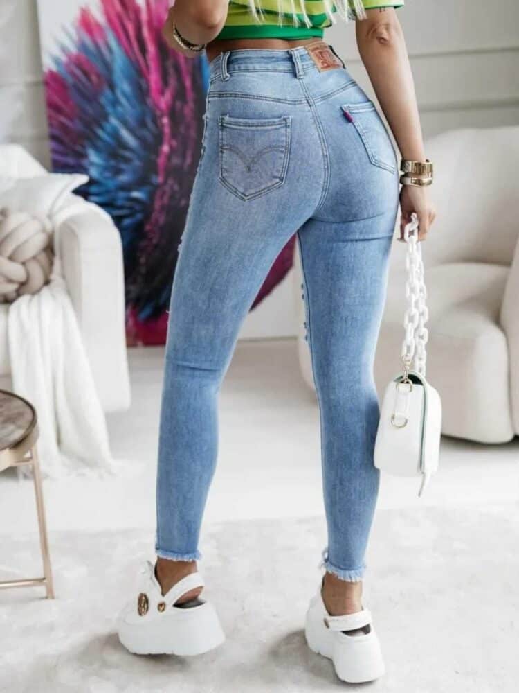 Jeans with holes styled by Levis brand