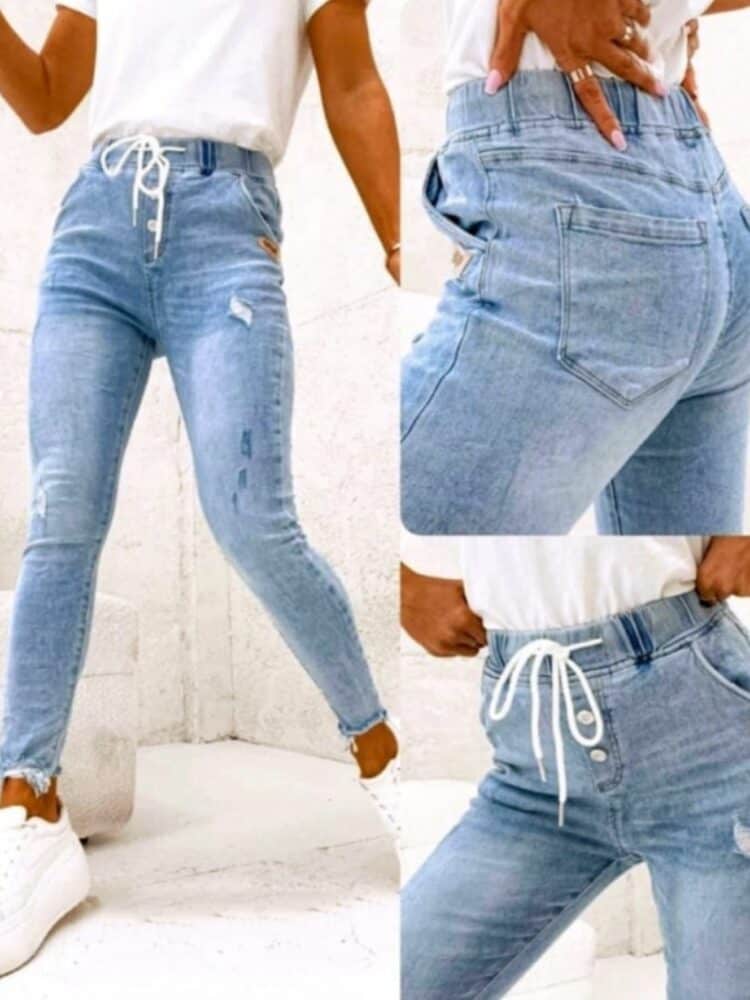 Itaimaska jeans with elastic waistband