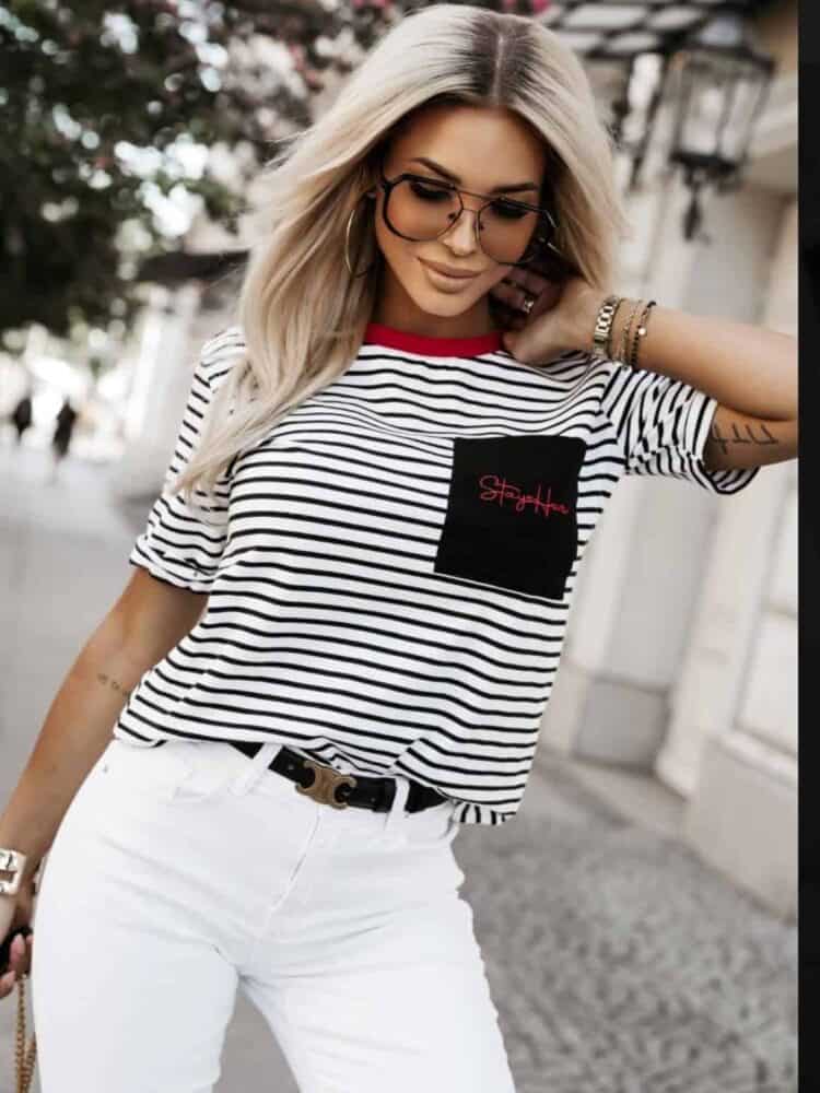 Striped T-shirt with pocket