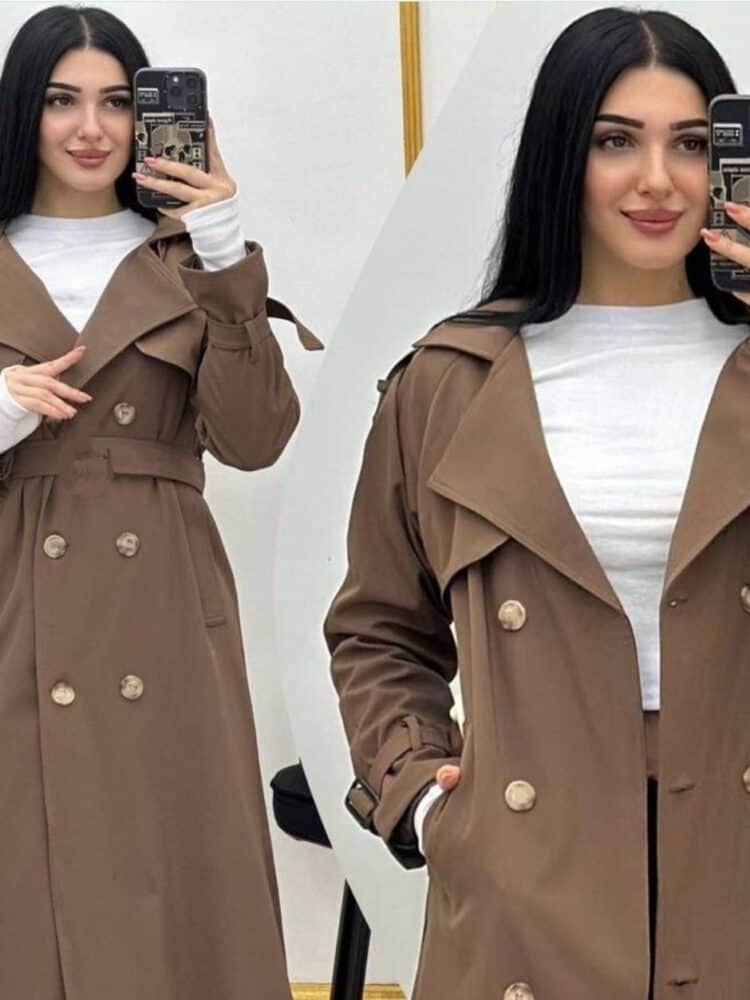 Belted trench coat