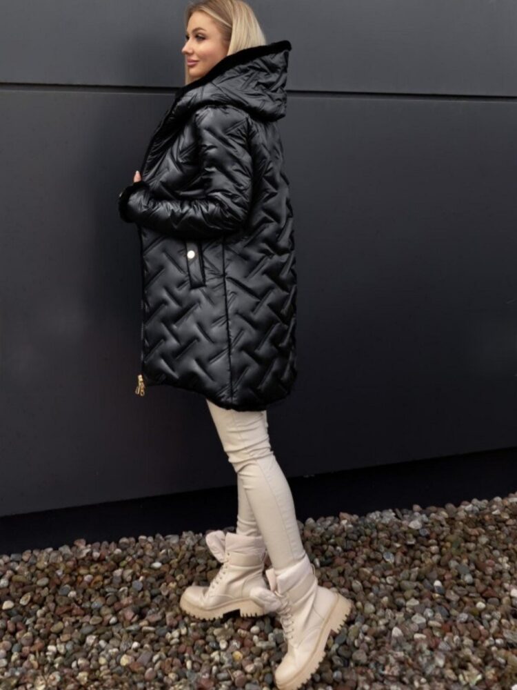 Quilted jackets with fur