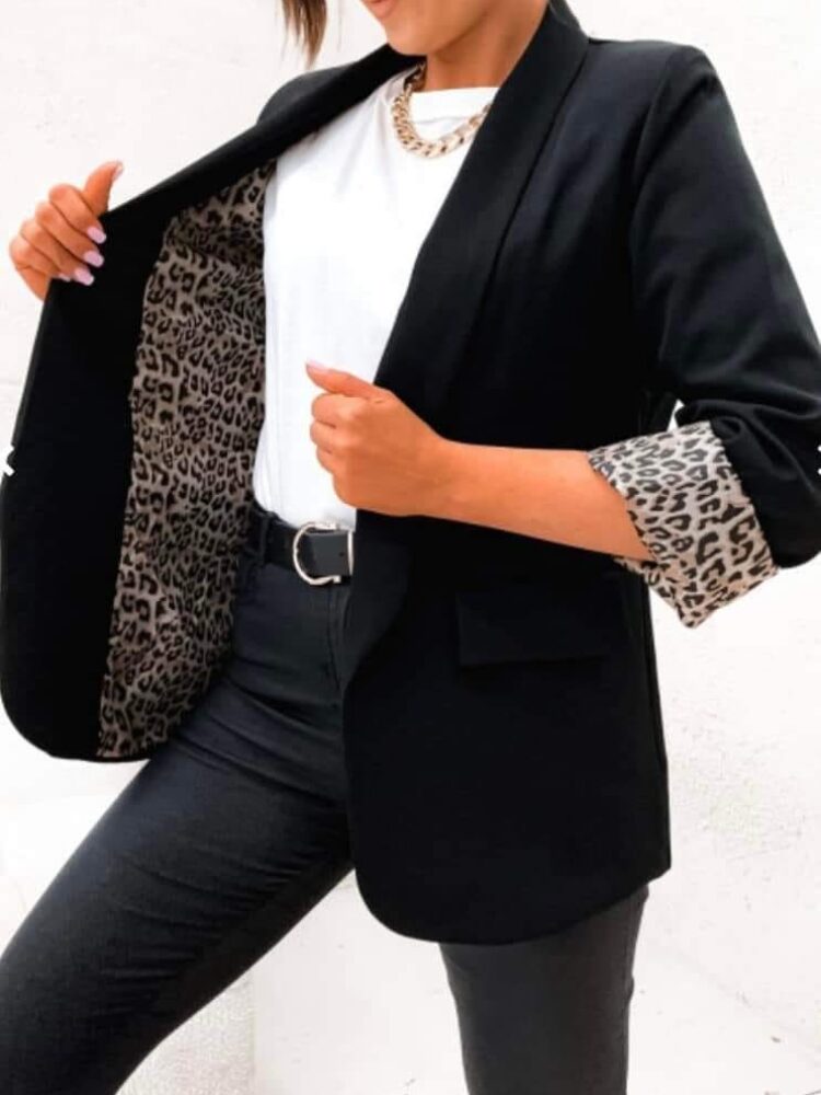 Lining jacket leopard print