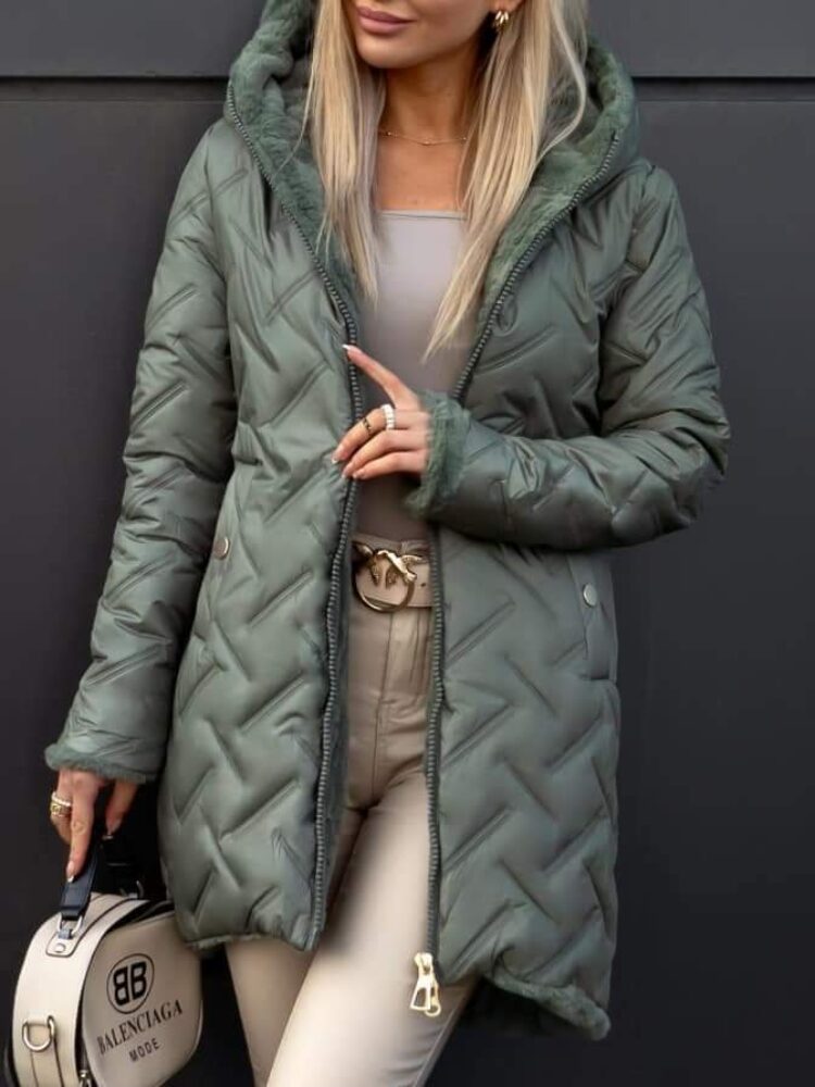 Quilted jackets with fur