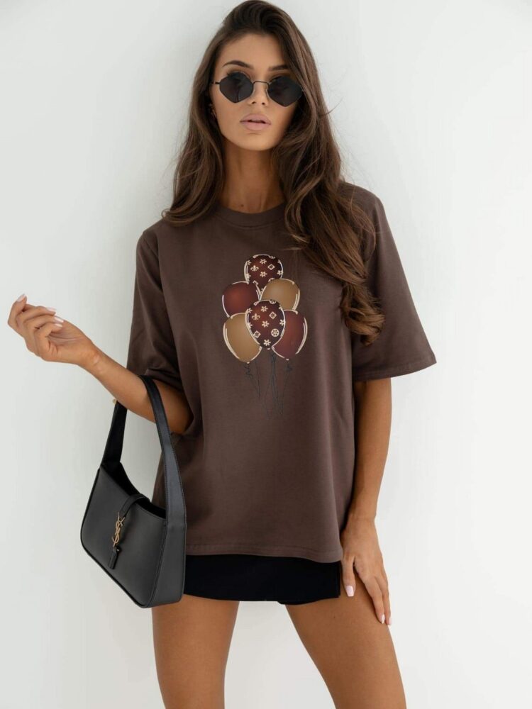 T shirt Balony bordo i czekolada