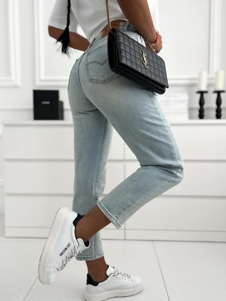 Bright jeans styled with Levis