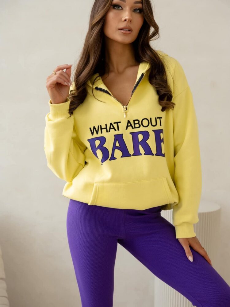 Longer Sweatshirt and Leggings set in yellow and purple