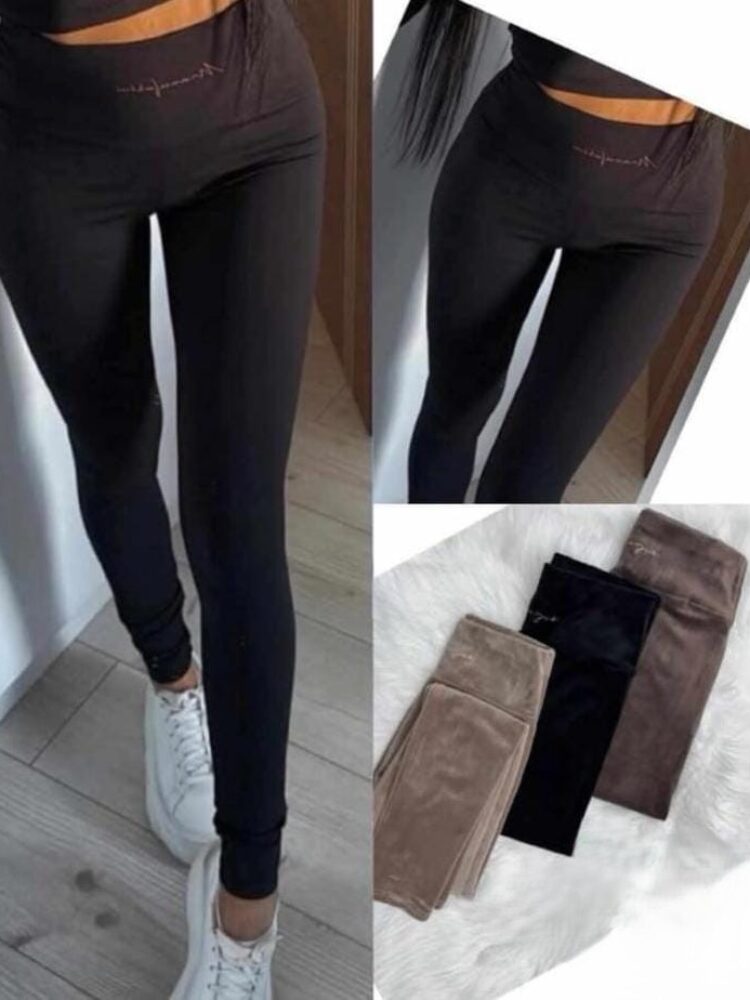 Leggings velour black beige chocolate