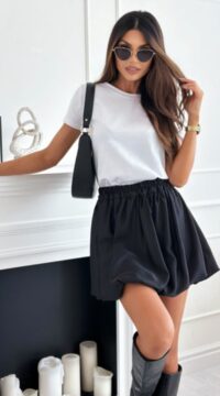 Bomber skirt with sewn-in shorts