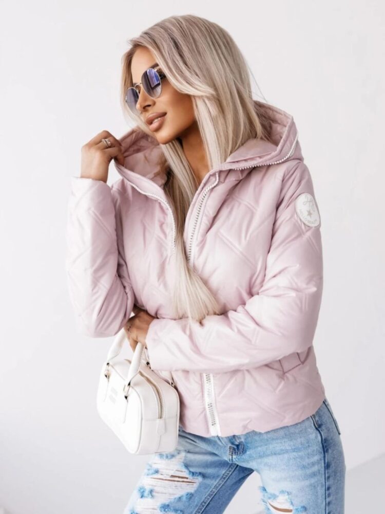 Quilted spring jacket with hood