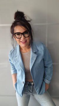 Marynarka bawełniana jeansowa