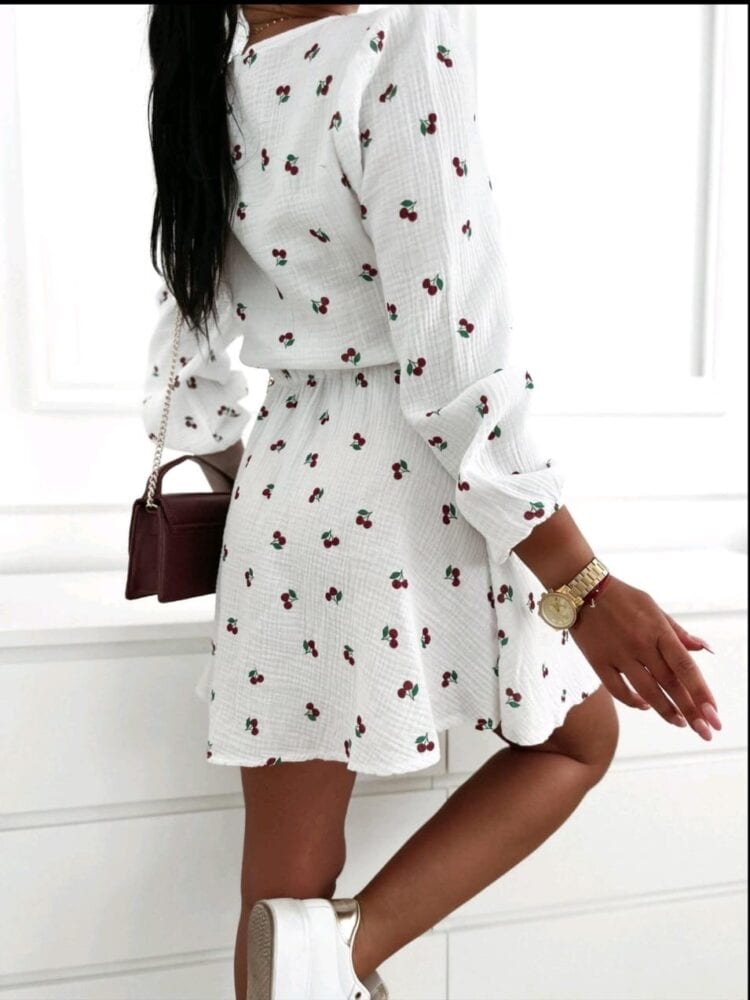 Muslin dress cherries