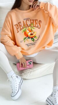 Bluza bawełna Brzoskwinie oversize