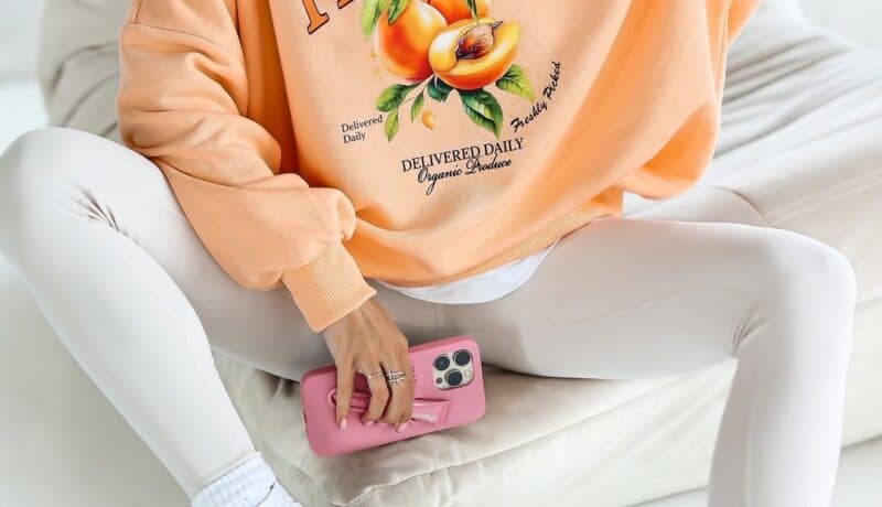 Cotton sweatshirt Peaches oversize