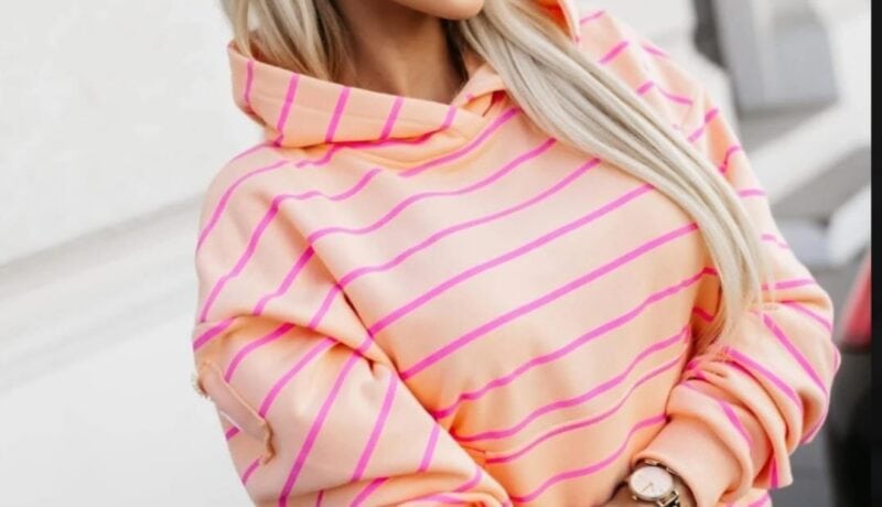 Cotton striped sweatshirt