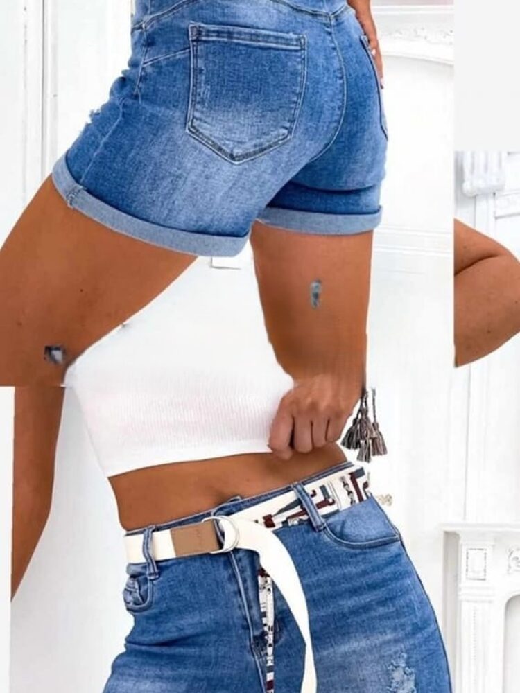 M.Sara denim shorts with belt