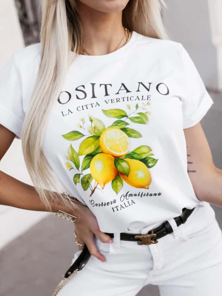 T shirt cytrynki biały morela niebieski granat - Image 14