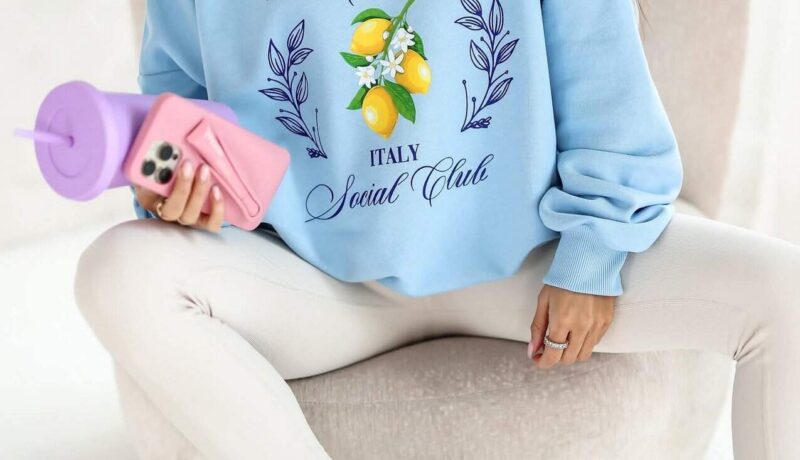 Cotton oversize print sweatshirt