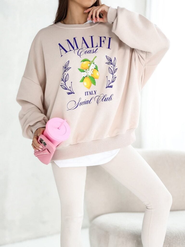 Bluza bawełniana oversize nadruk - Image 3