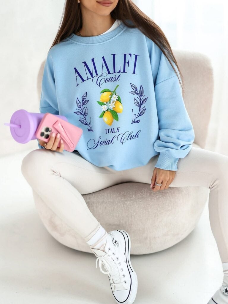 Cotton oversize print sweatshirt