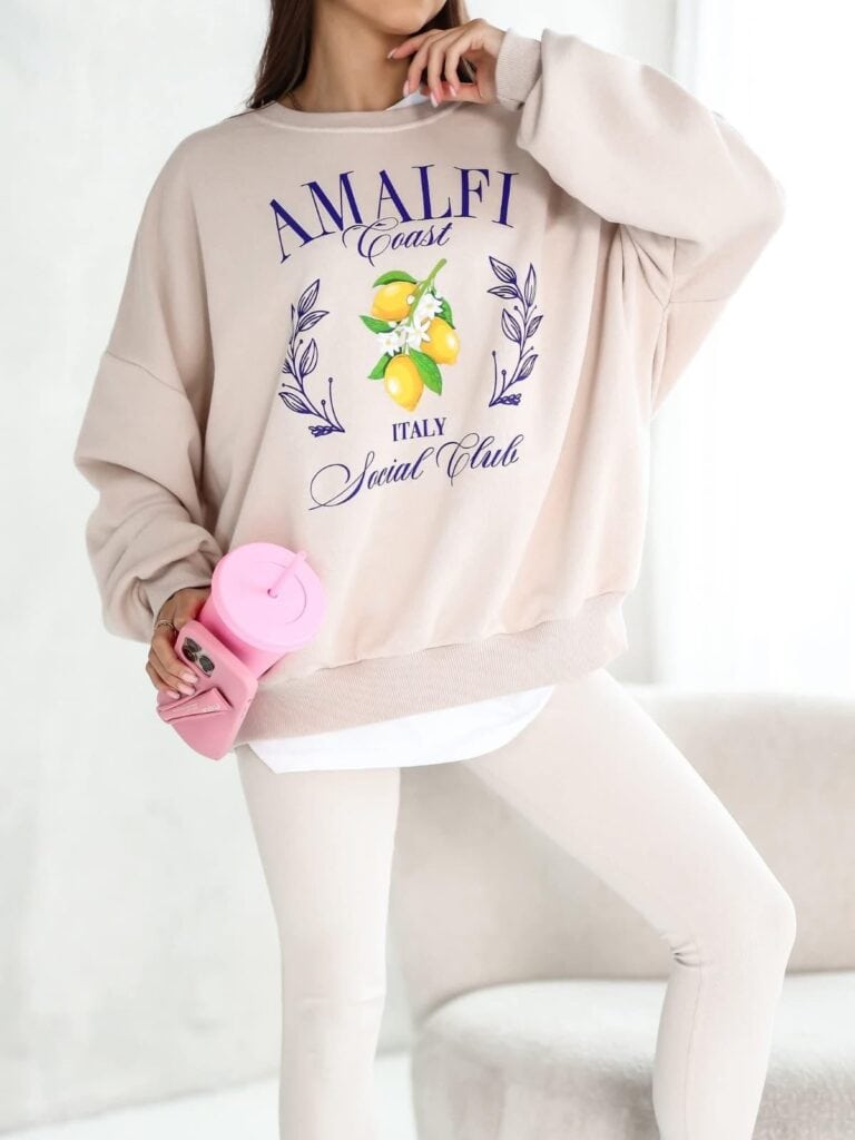 Bluza bawełniana oversize nadruk - Image 7
