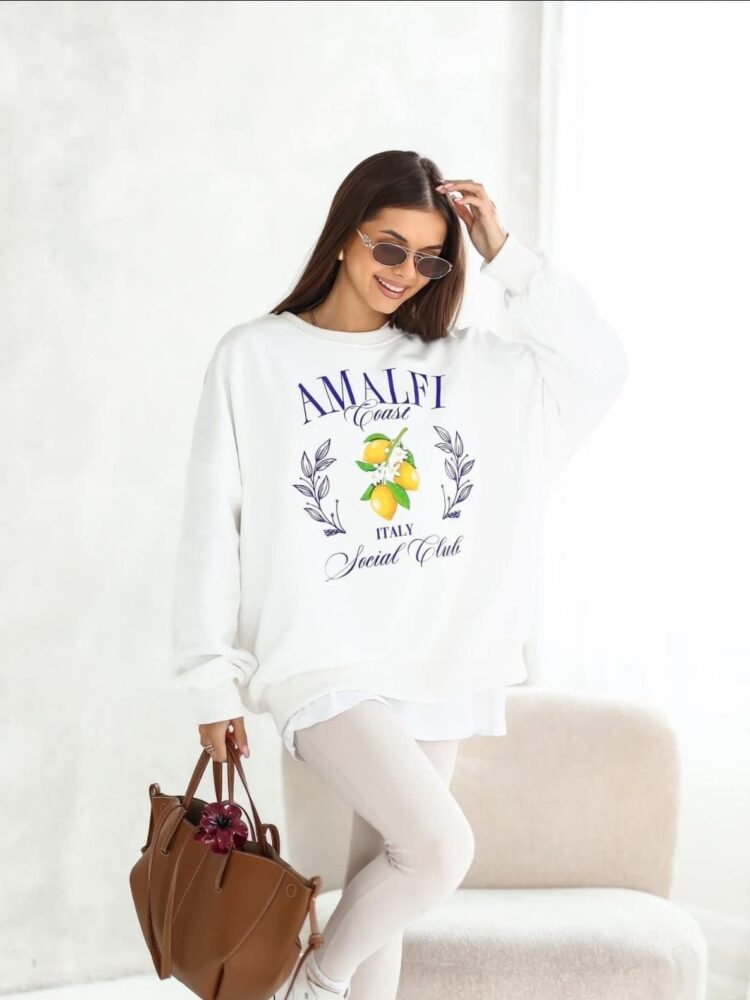 Bluza bawełniana oversize nadruk - Image 8
