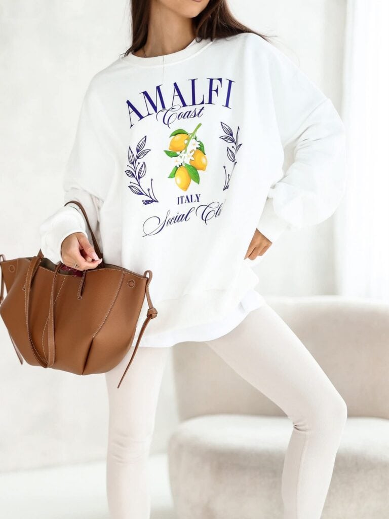 Bluza bawełniana oversize nadruk - Image 9