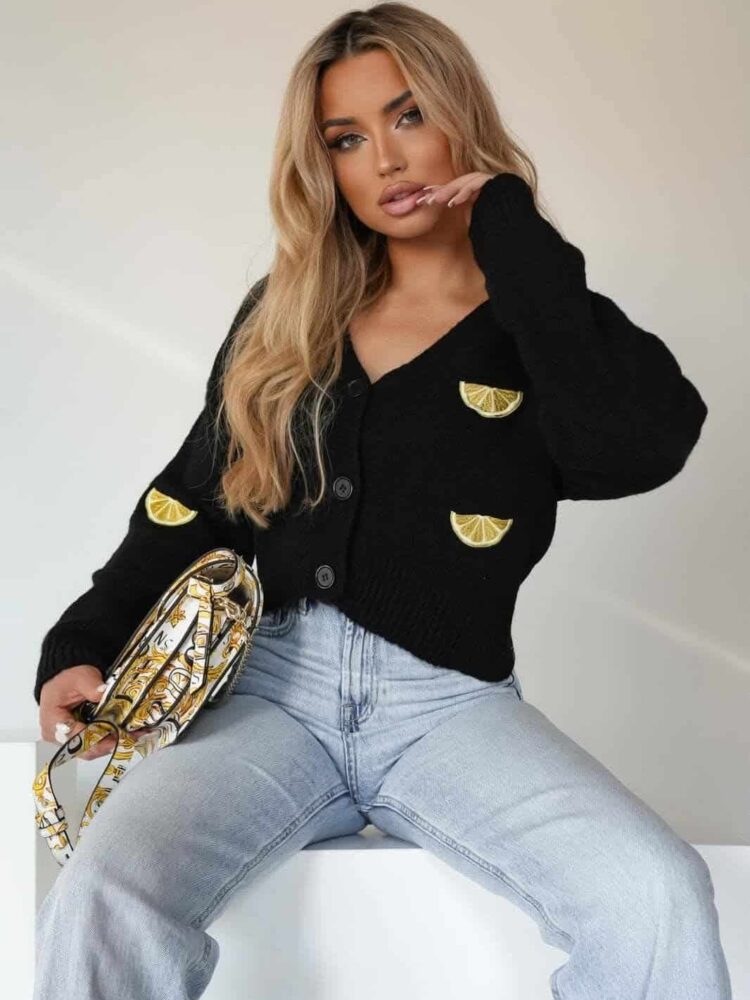 Sweter rozpinany cytryny Ola Bianka - Image 3