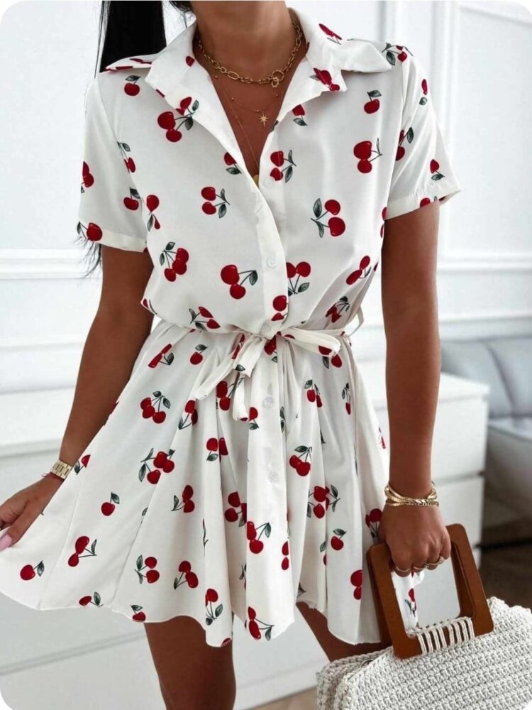 Button-down cherry dress