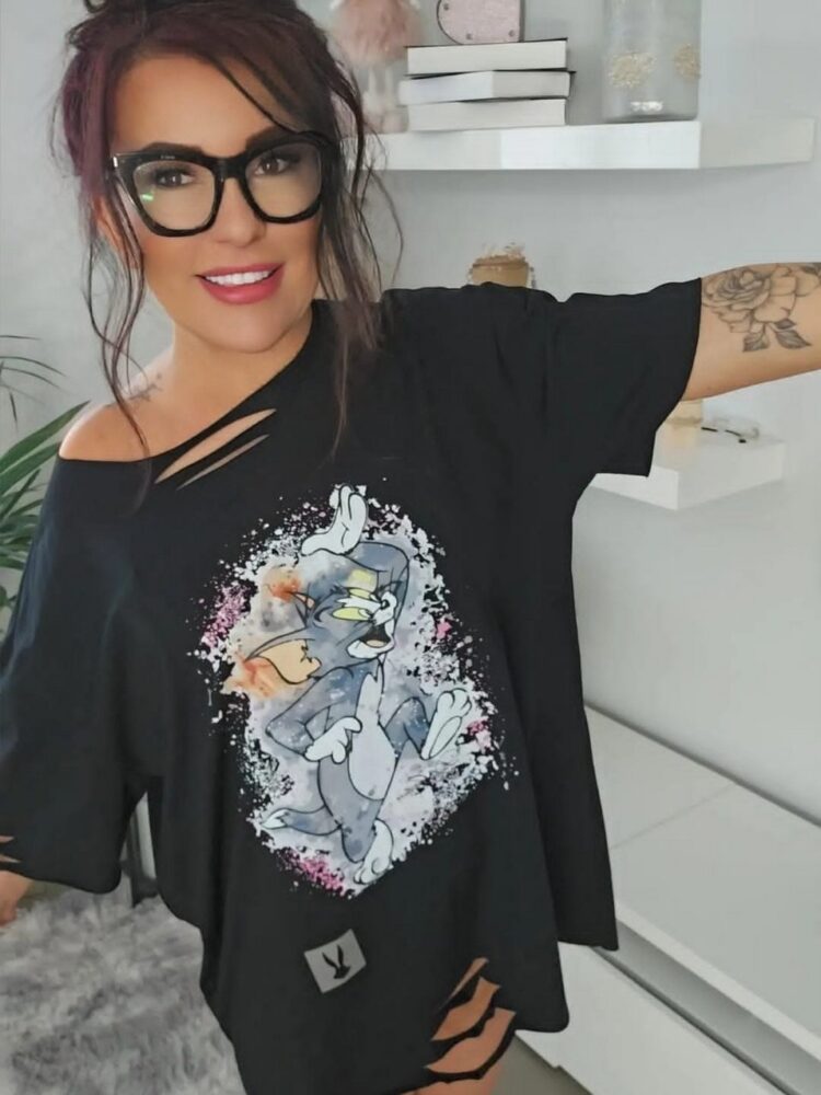 Oversize t shirt Cartoon Cat Tom