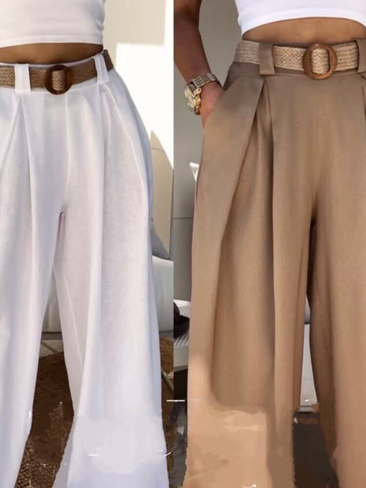 Trouser skirt with belt