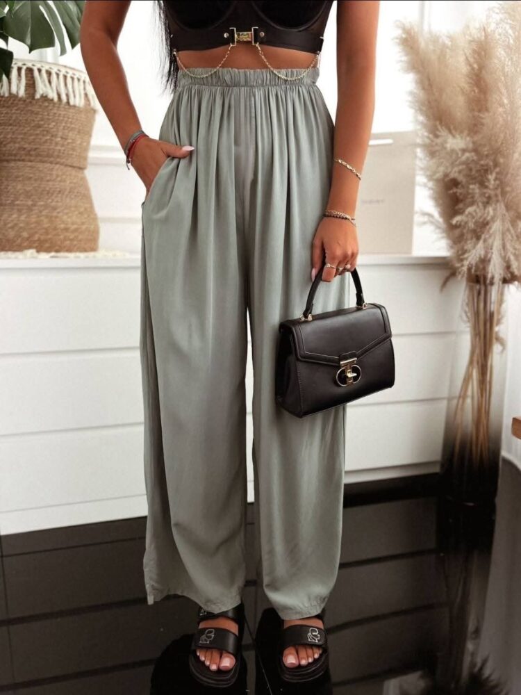 Viscose wide lightweight trousers