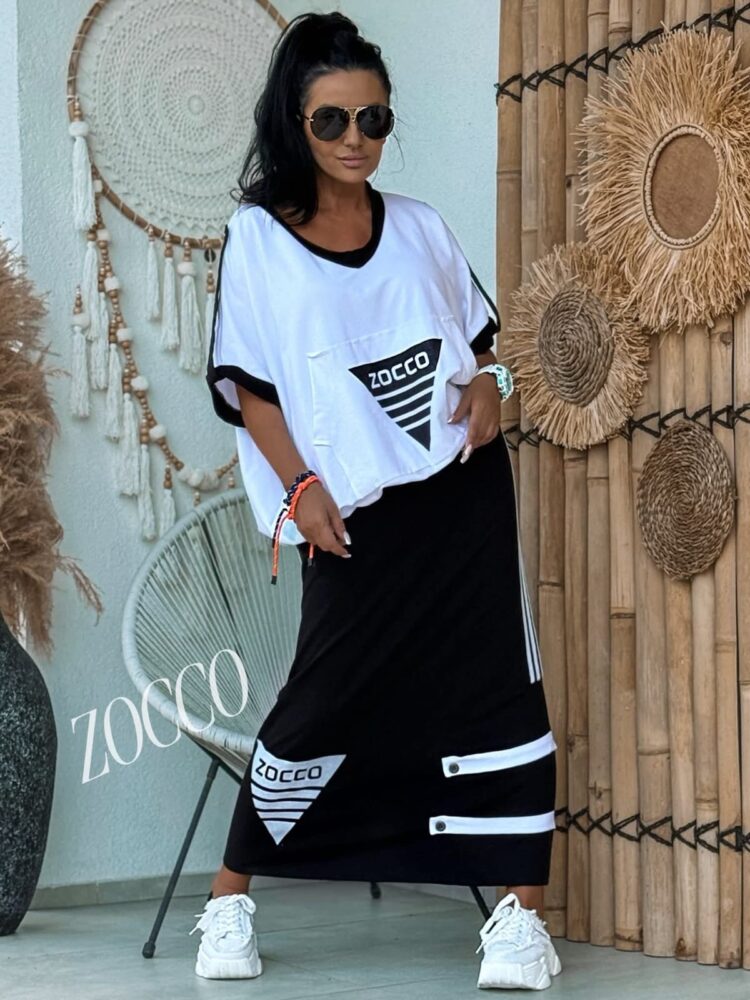Skirt and blouse set Zocco black