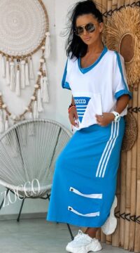 Skirt and blouse set Zocco blue