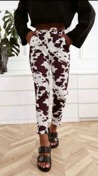 Viscose sporty cigarette trousers