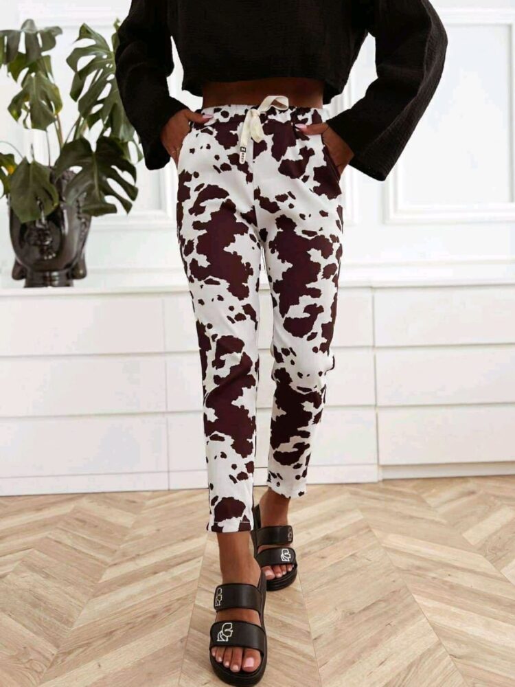 Viscose sporty cigarette trousers