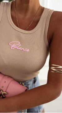 Strappy top with embroidery Balance