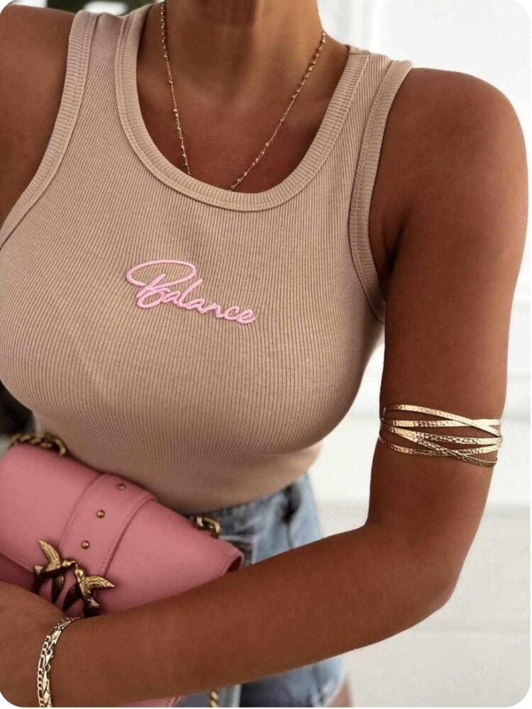 Strappy top with embroidery Balance
