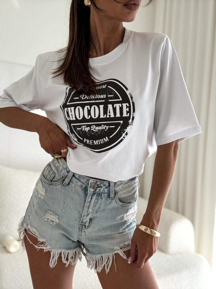 Gładki T shirt Chocolate biały czekolada - Image 9