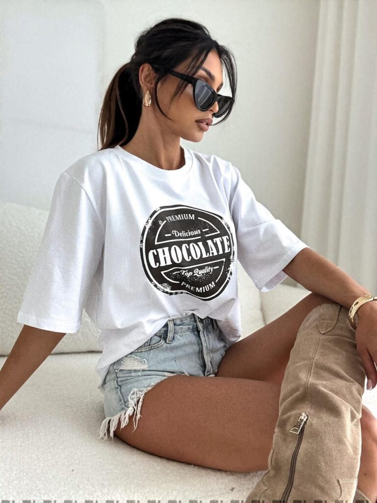 Gładki T shirt Chocolate biały czekolada - Image 6