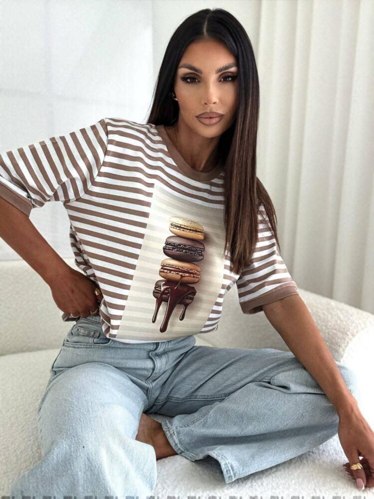 Striped T-shirt Macaroni fango blue