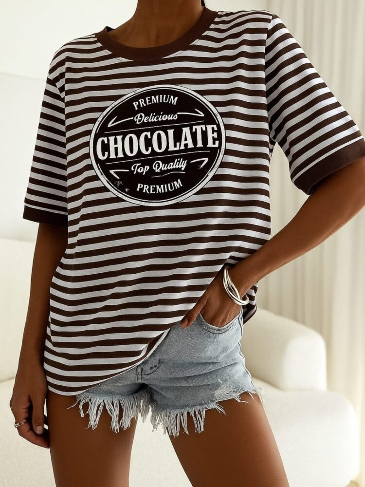 Striped T-shirt Chocolate