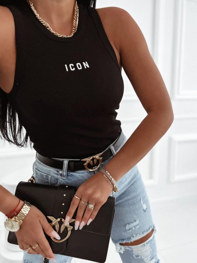 Icon cotton ribbed top