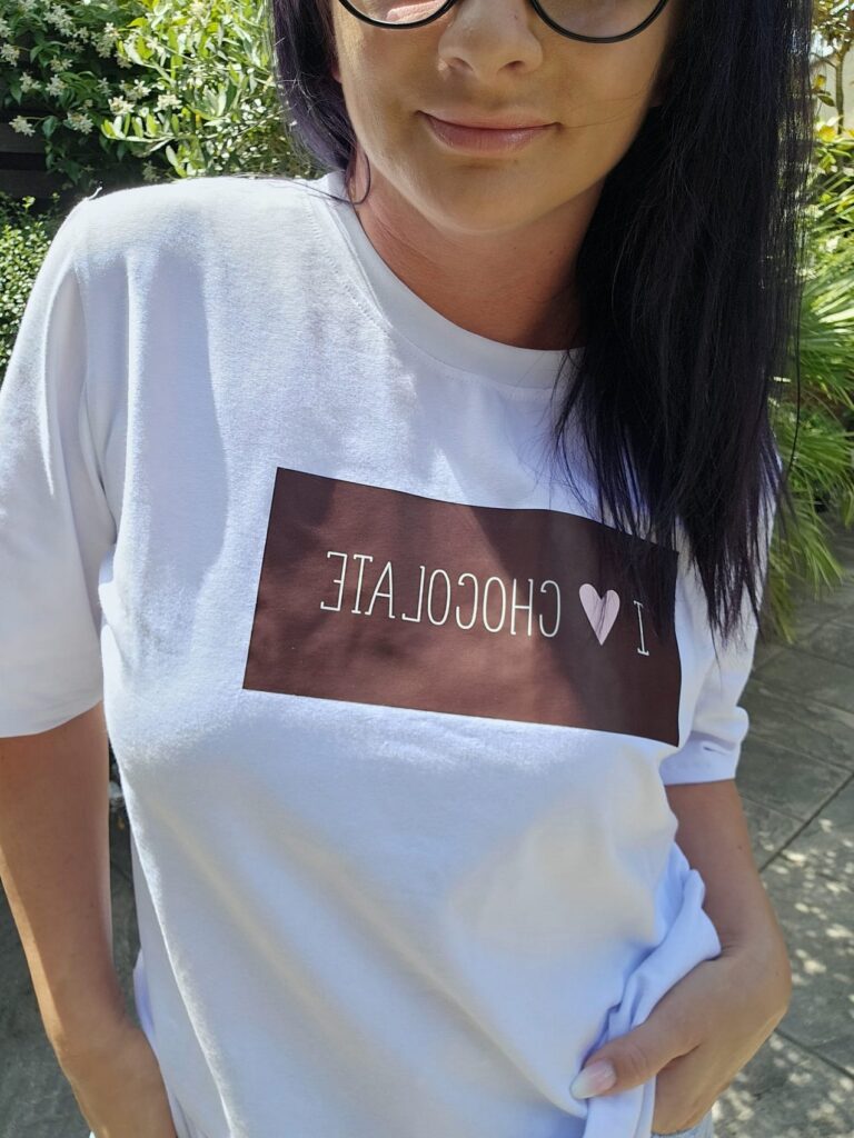 T shirt I love Chocolate biały - Image 3