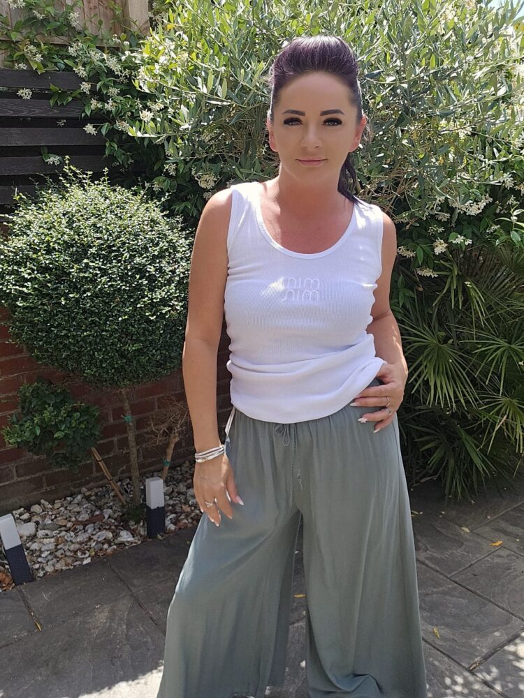 Lace-up cotton-blend top