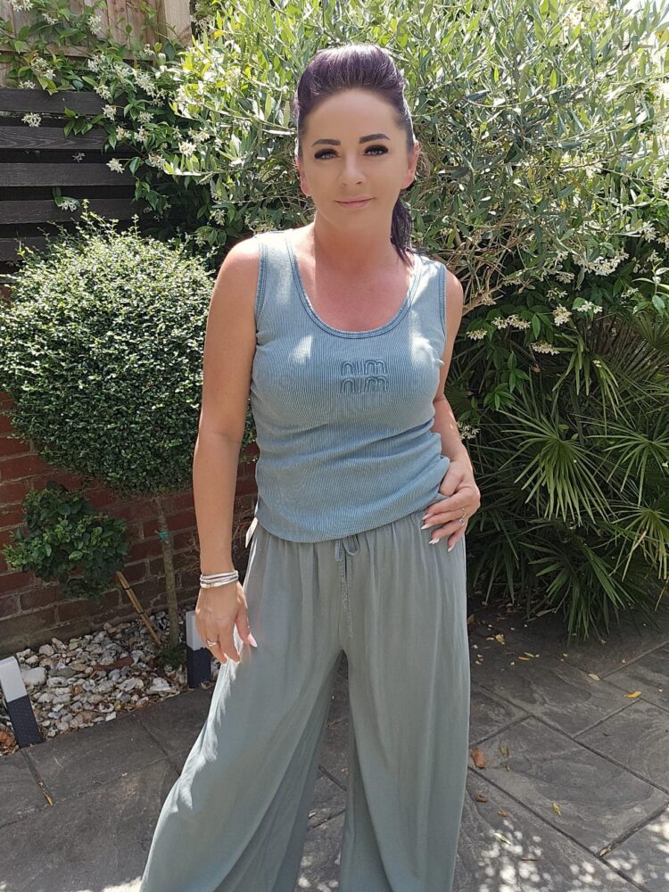 Lace-up cotton-blend top